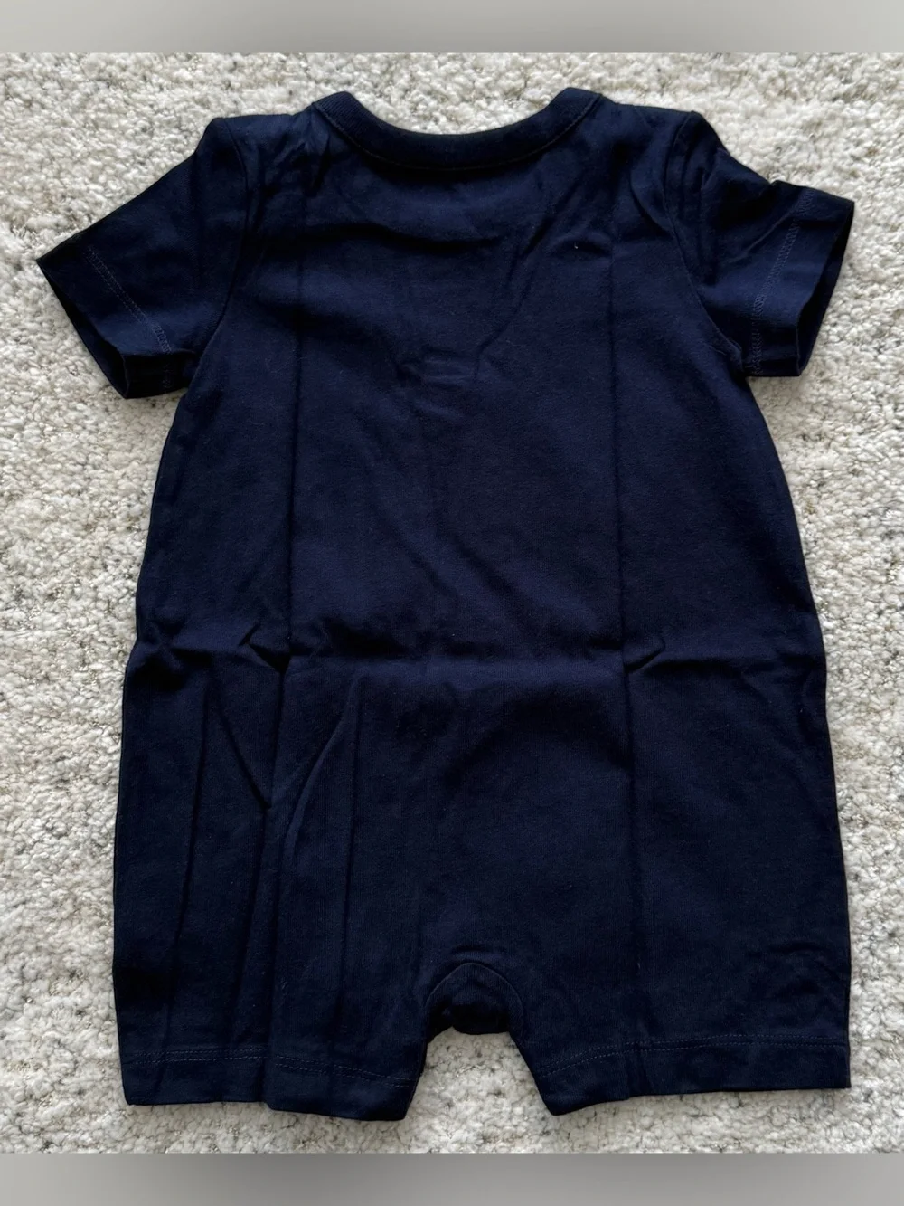 NWT Baby Gap Hello Mom Navy blue Short Sleeve Romper Bodysuit 3-6 Months Cotton